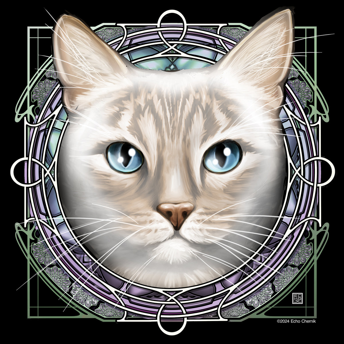 Lynx Point American Shorthair Brown - Rose Window Print