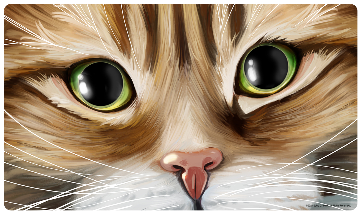 Brown Tabby Tux Dragon Eyes Playmat