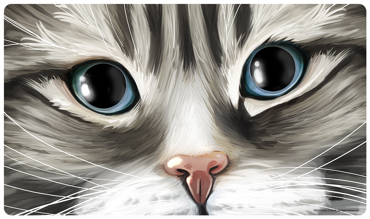 Gray Tabby Tux Dragon Eyes Playmat