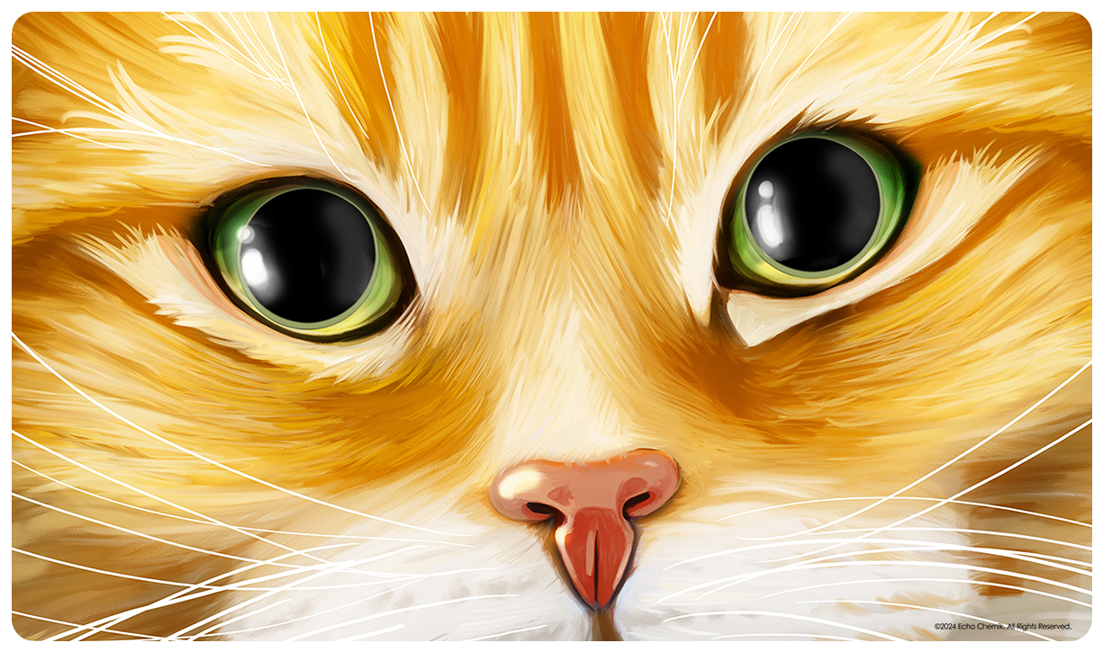 Orange Tabby Tux Dragon Eyes Playmat