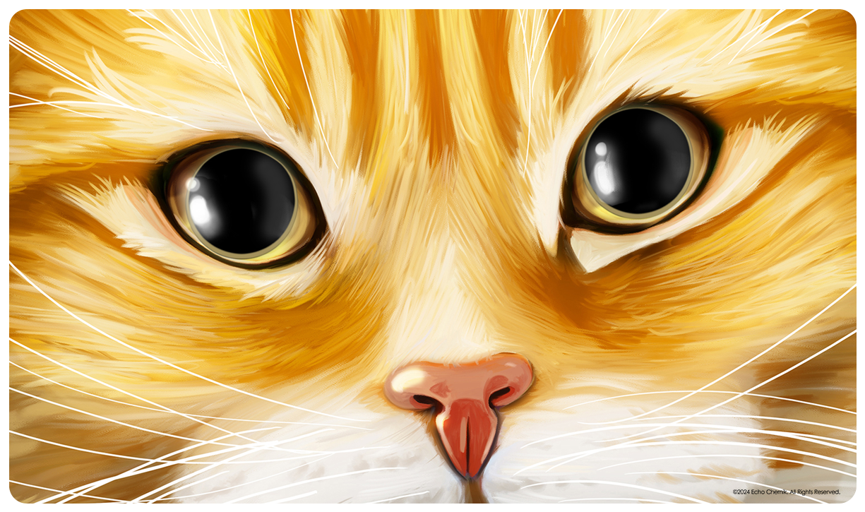 Orange Tabby Tux Dragon Eyes Playmat