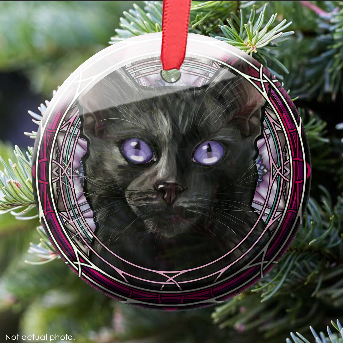 Black Witch Glass Ornament