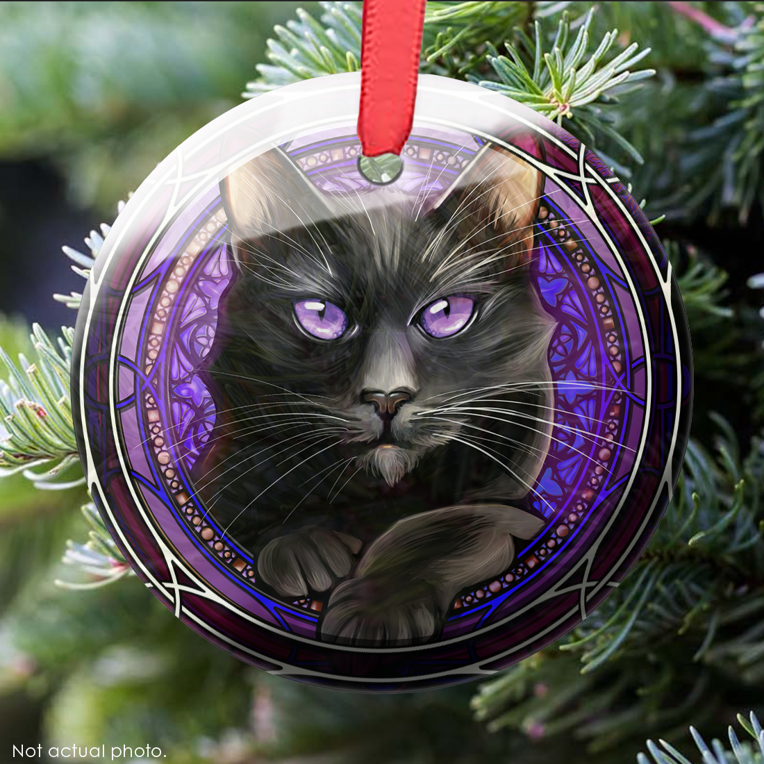 Black Witch Glass Ornament