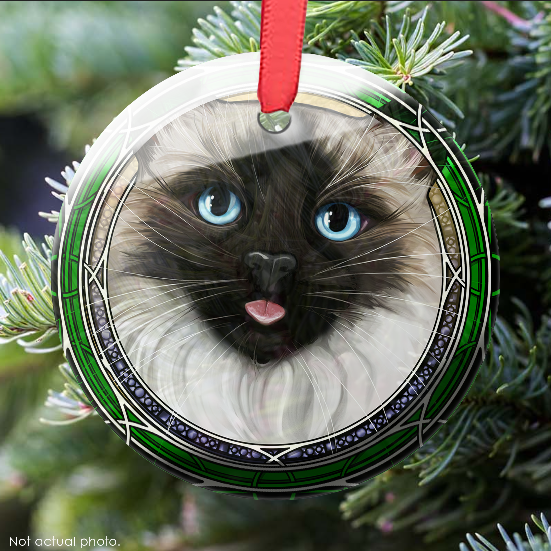 Bluepoint Birman Glass Ornament