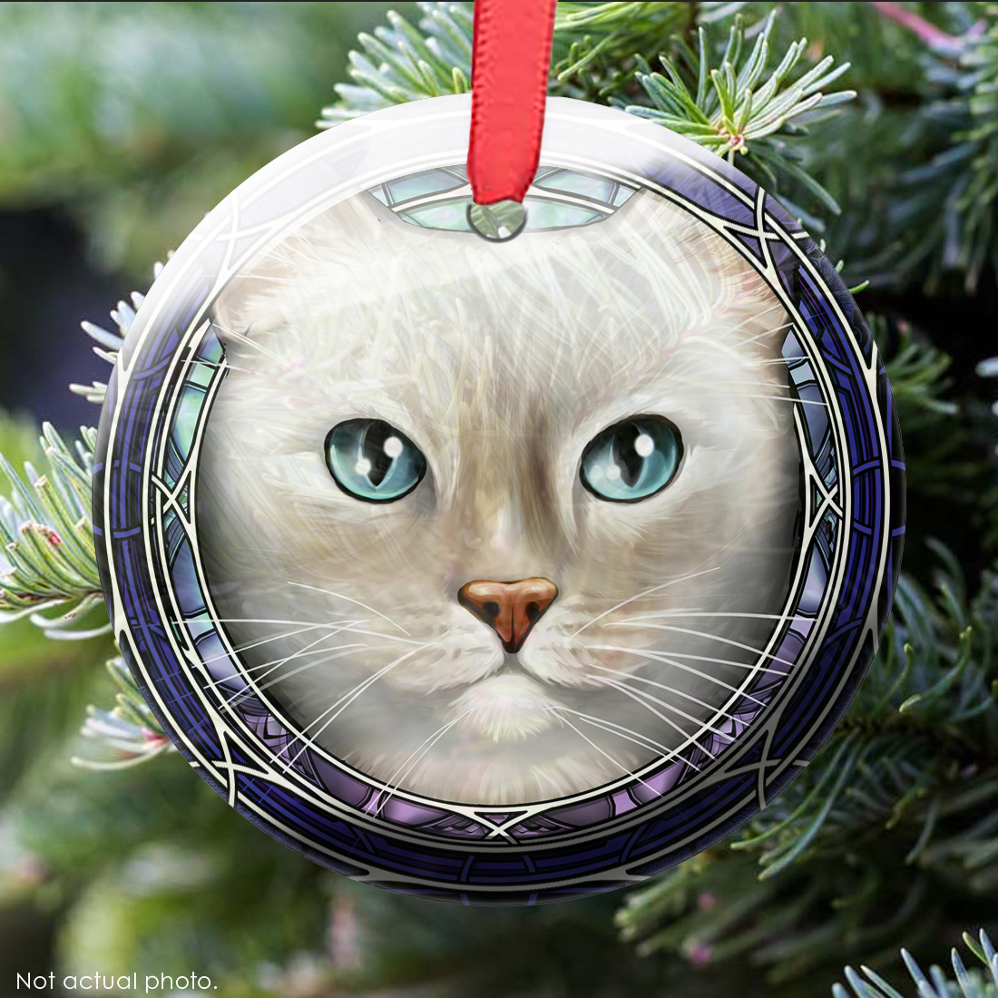 Flamepoint Shorthair Glass Ornament