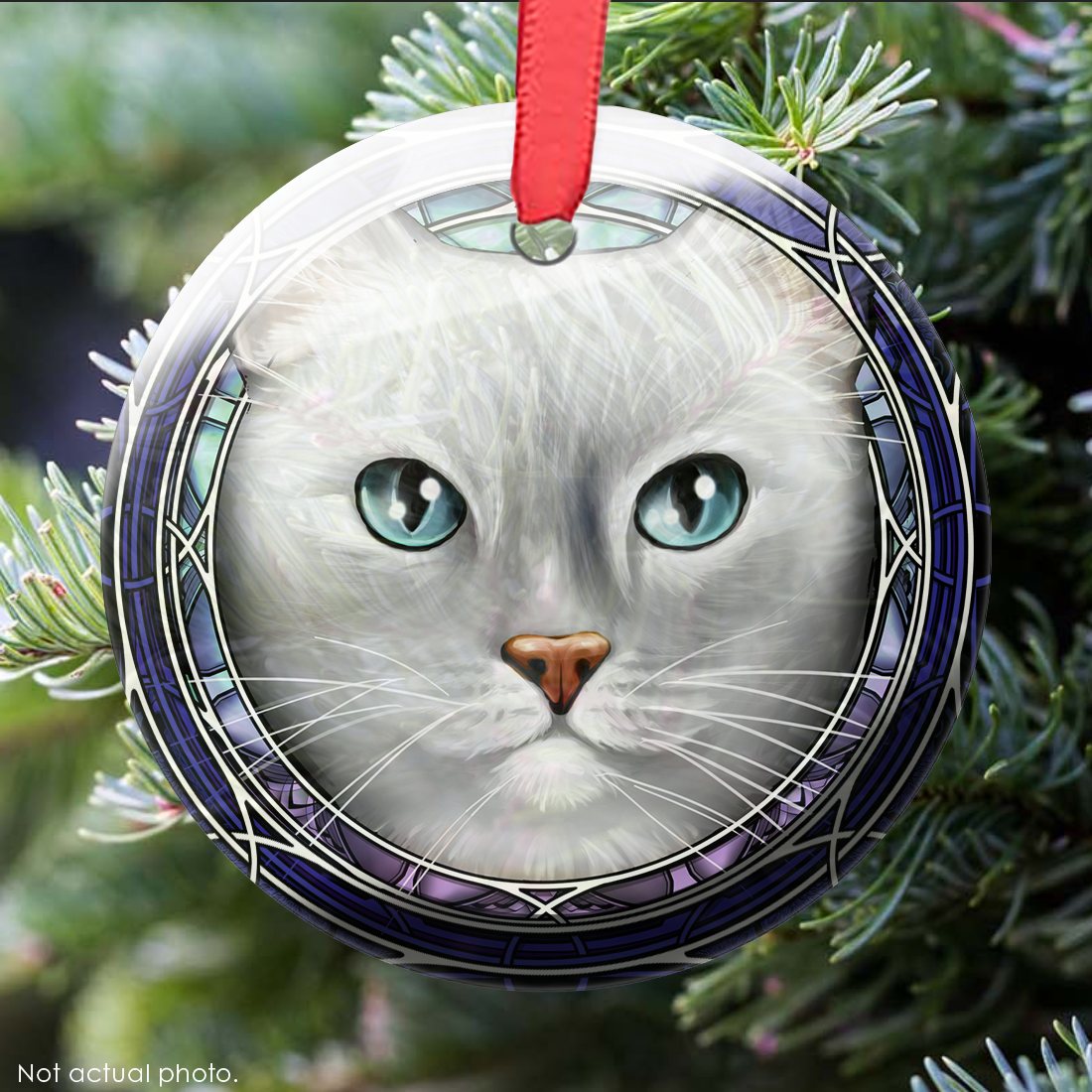 Flamepoint Shorthair Glass Ornament