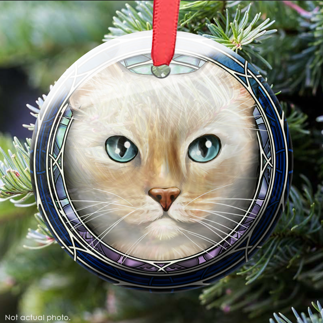 Flamepoint Shorthair Glass Ornament