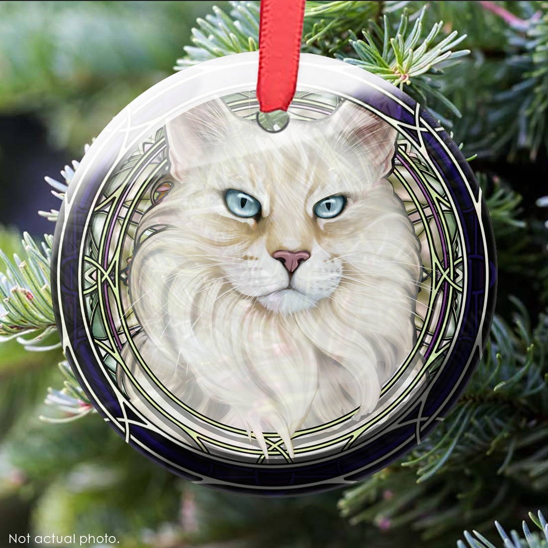 Lynxpoint Extra-Longhair Glass Ornament
