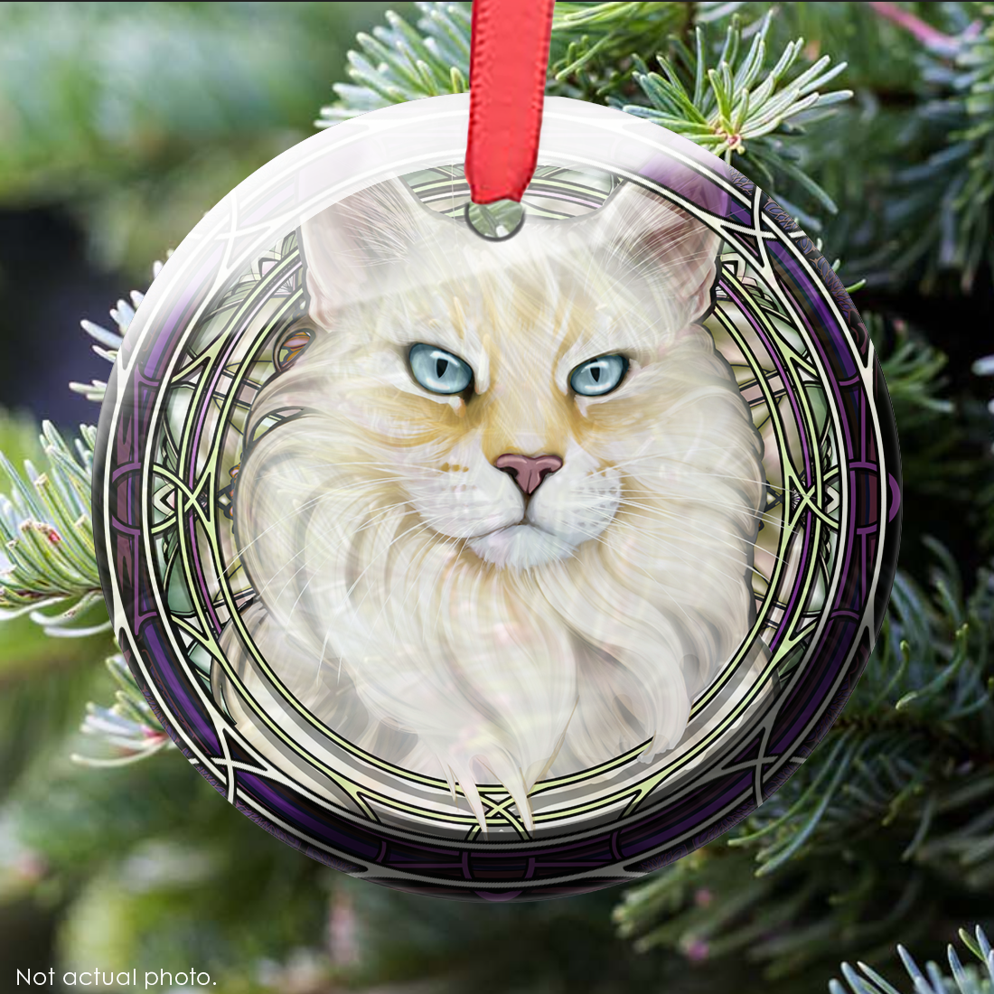 Lynxpoint Extra-Longhair Glass Ornament