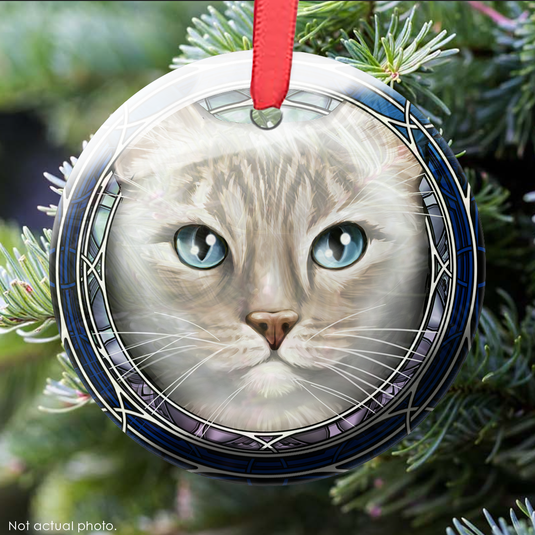 Lynxpoint Shorthair Glass Ornament