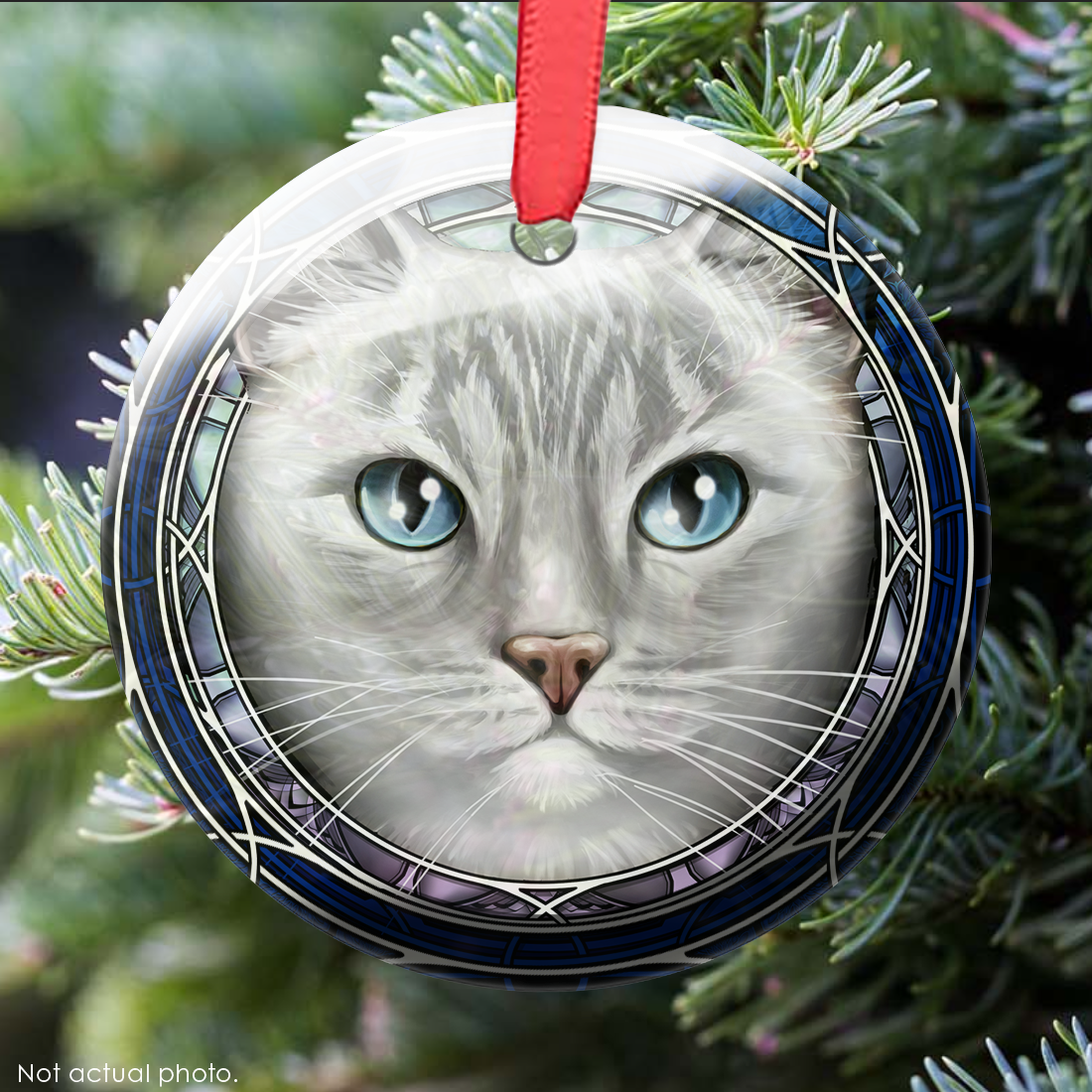 Lynxpoint Shorthair Glass Ornament