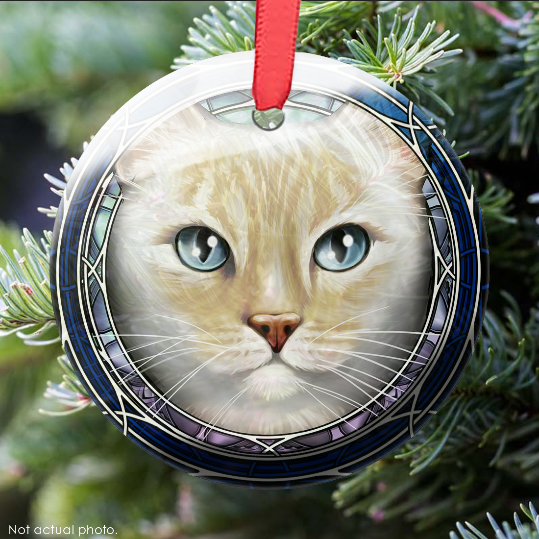 Lynxpoint Shorthair Glass Ornament