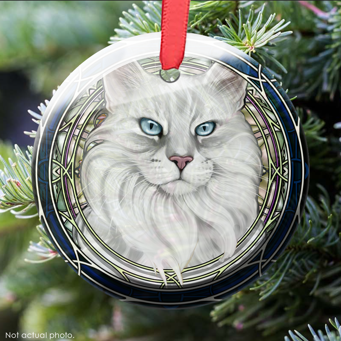 Maine Coon Lynxpoint Glass Ornament