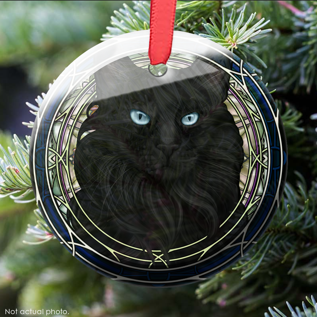 Norwegian Forest Black Glass Ornament