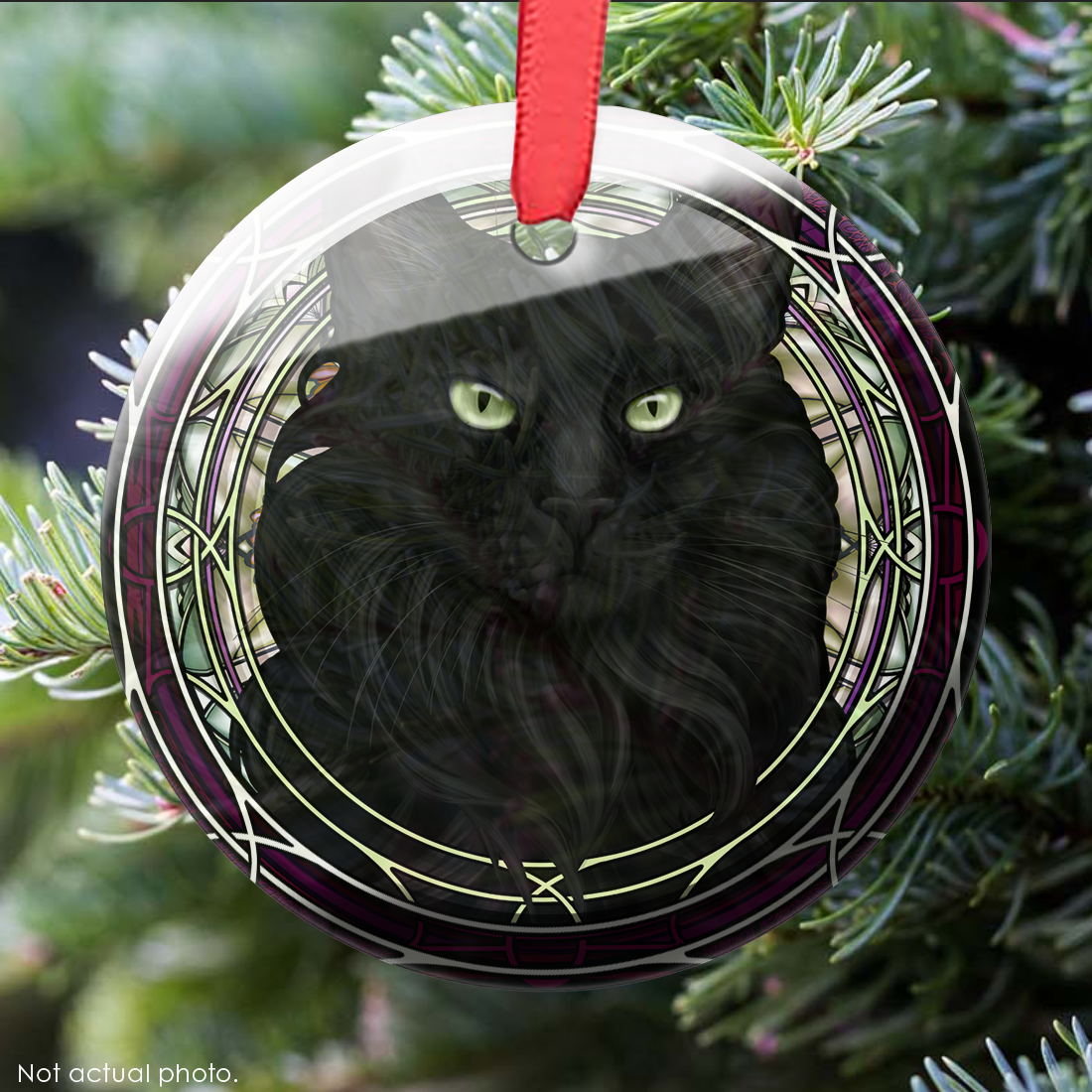 Norwegian Forest Black Glass Ornament