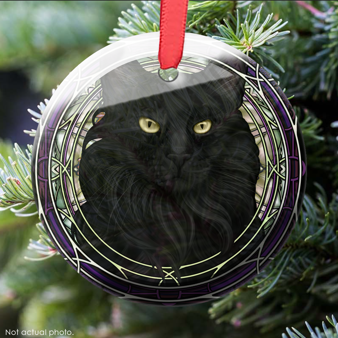 Norwegian Forest Black Glass Ornament