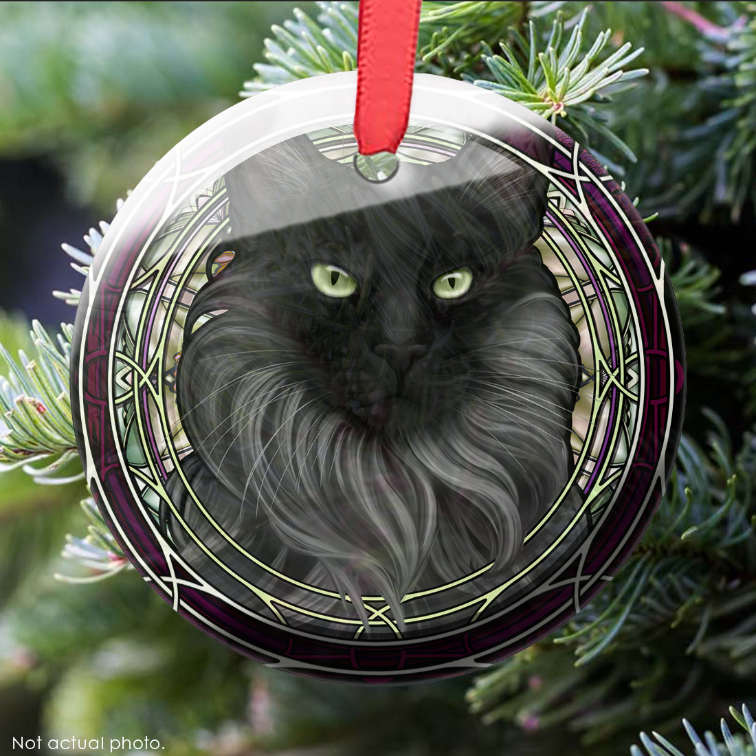 Norwegian Forest Gray Sealpoint Glass Ornament