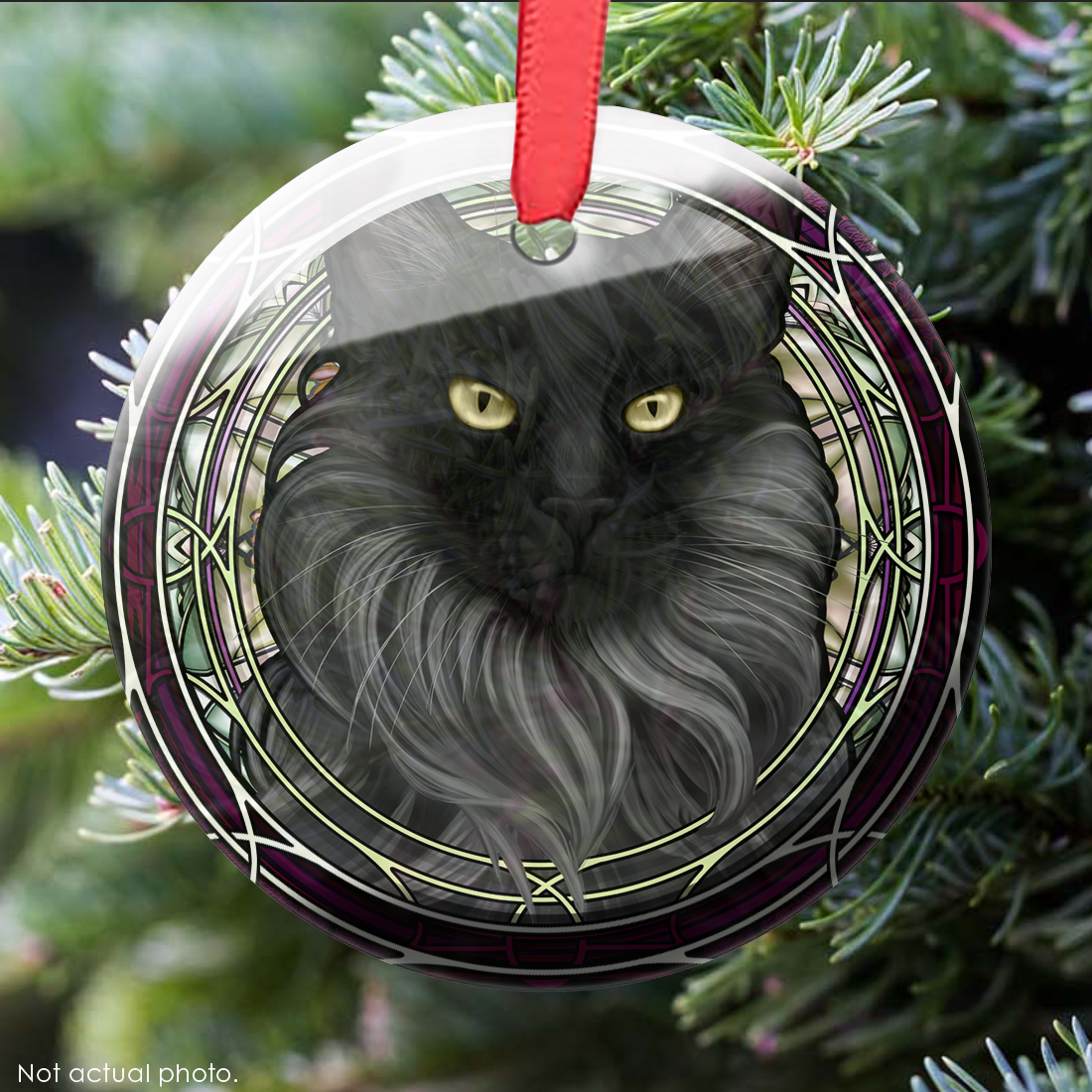 Norwegian Forest Gray Sealpoint Glass Ornament