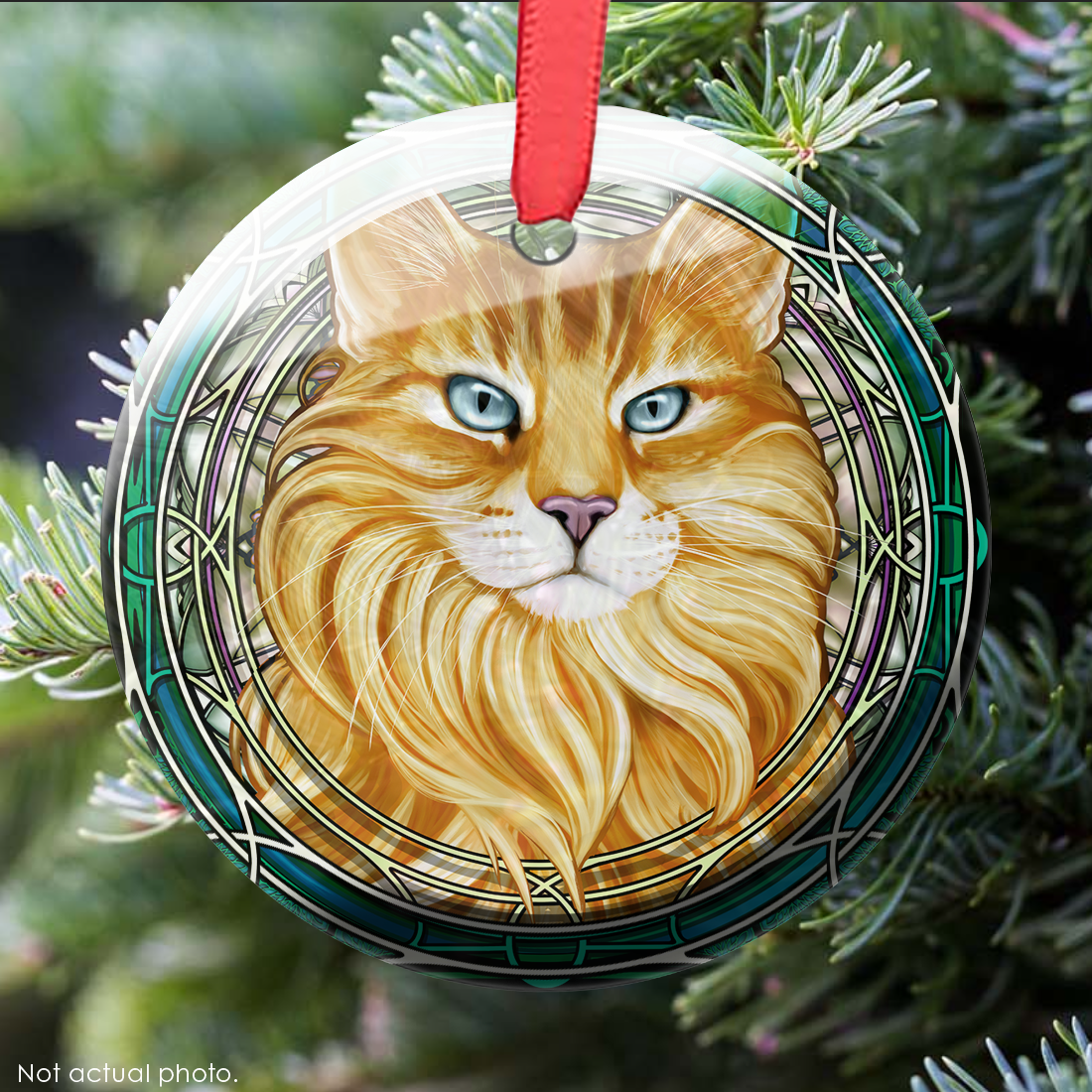 Norwegian Forest Orange Glass Ornament