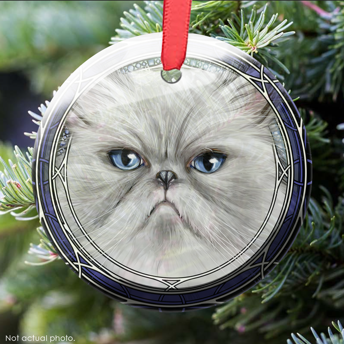 Persian Angry White Glass Ornament