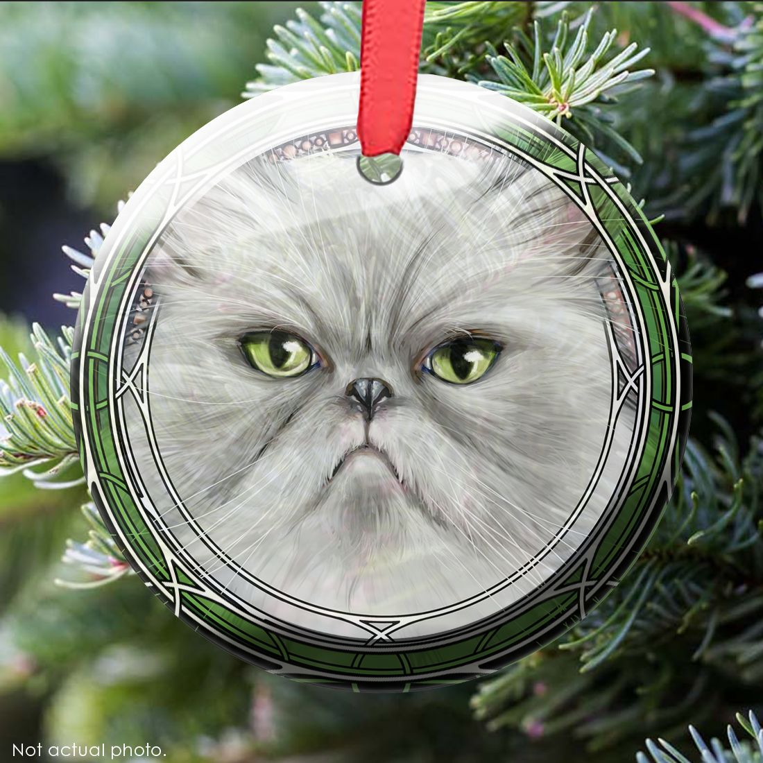 Persian Angry White Glass Ornament