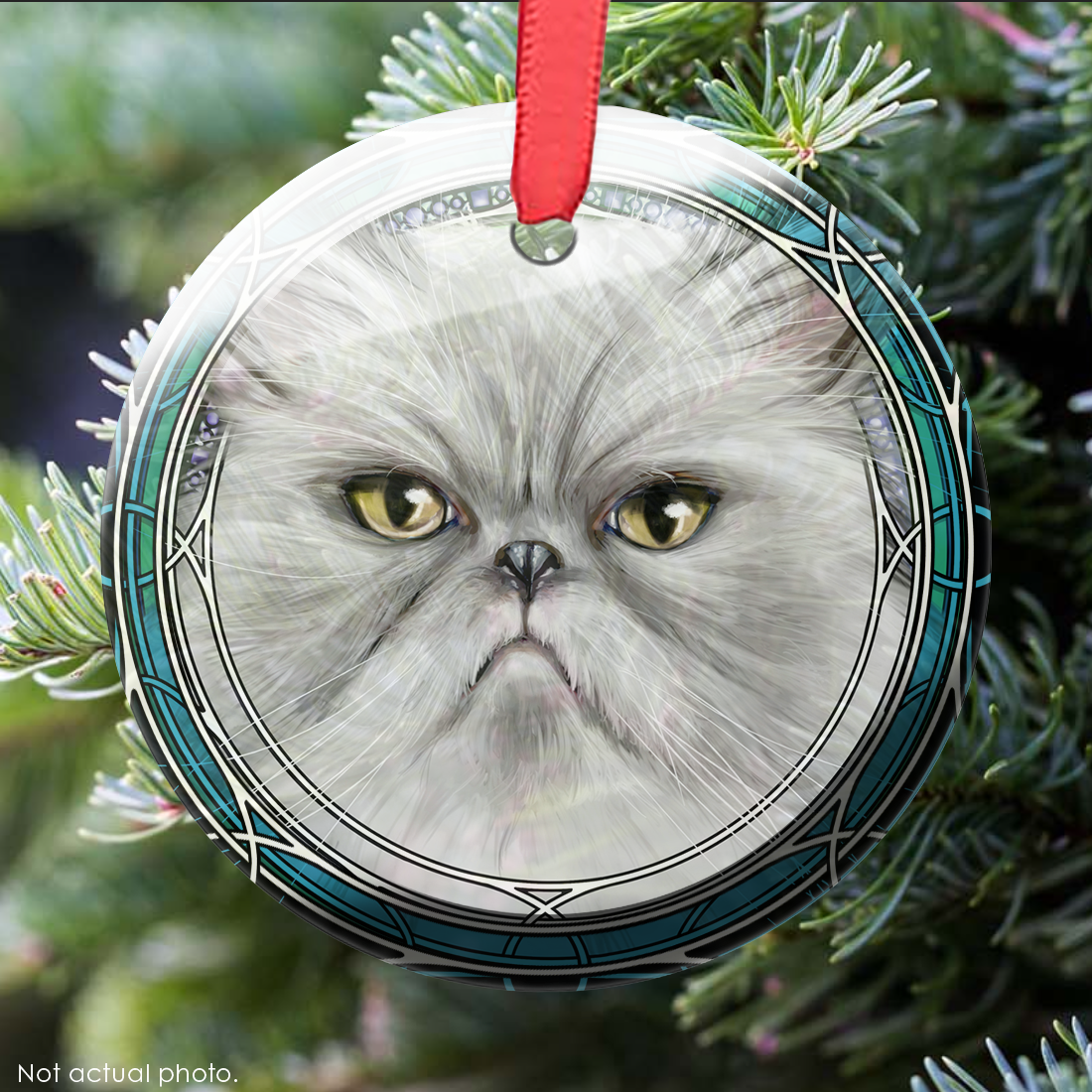 Persian Angry White Glass Ornament