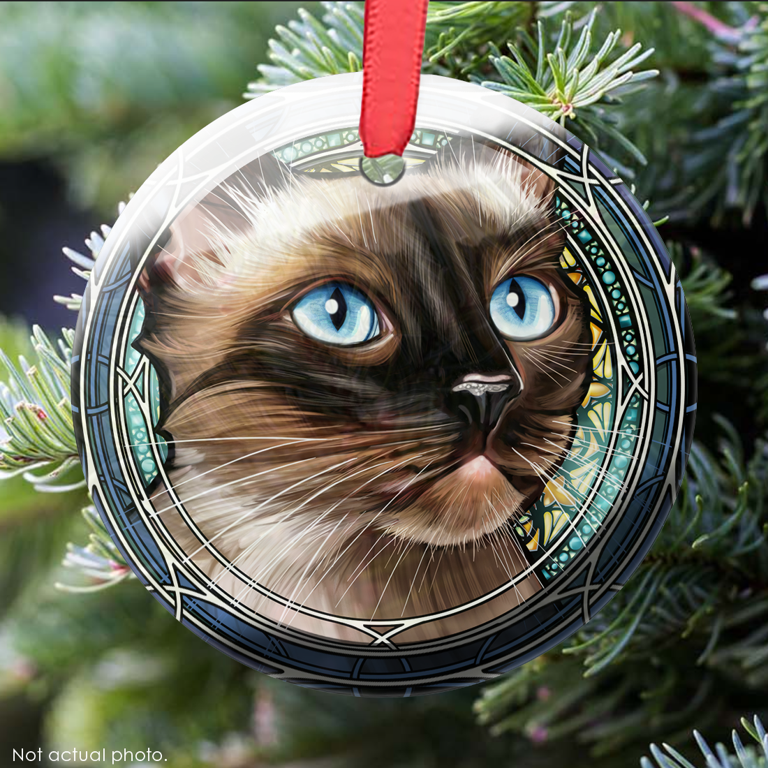 Siamese Brown Glass Ornament