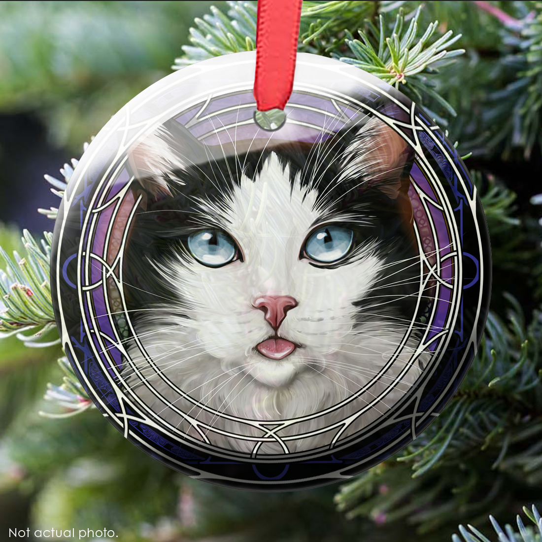 Tux Splash Glass Ornament