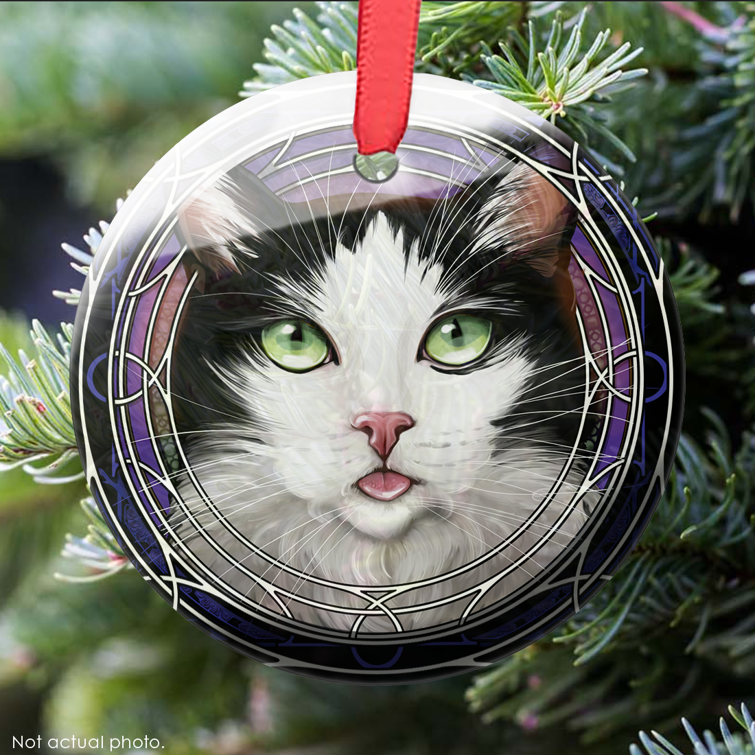 Tux Splash Glass Ornament