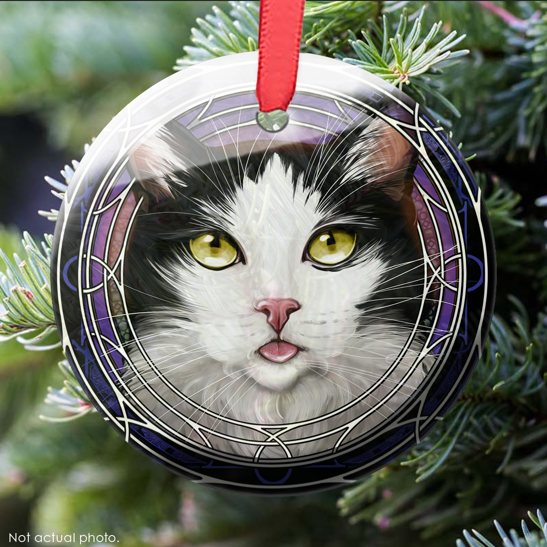 Tux Splash Glass Ornament