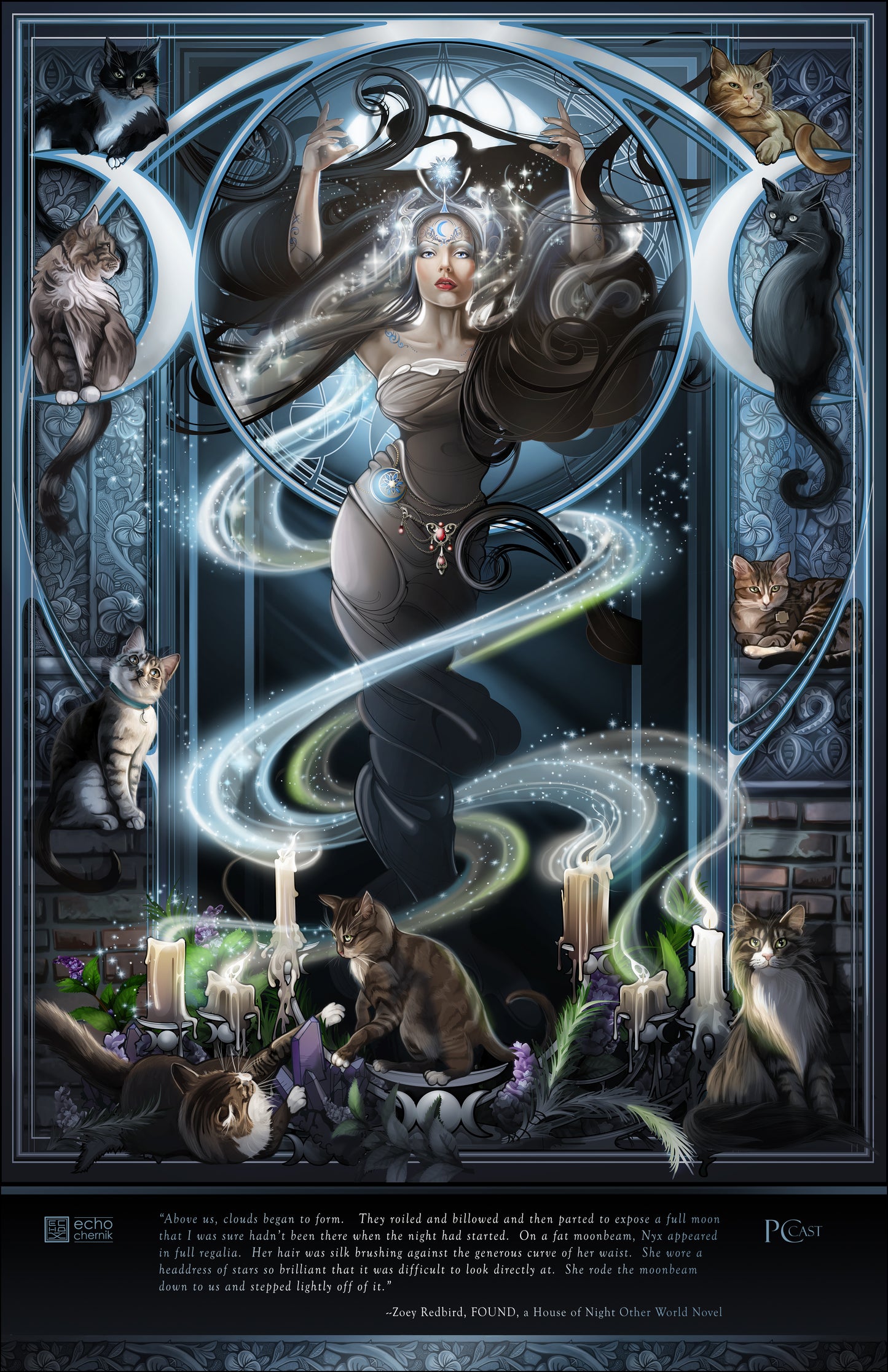 Nyx Goddess Cat Print