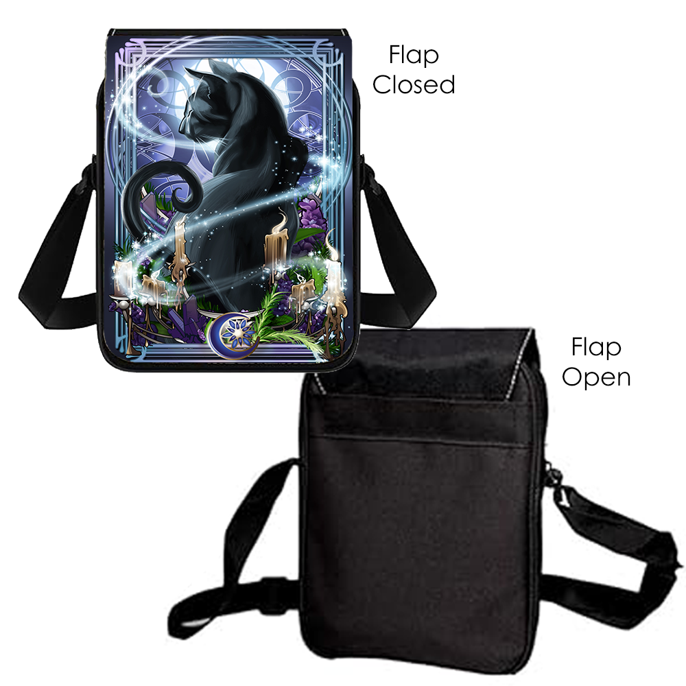 "Art Nouveau Black Cat" Small Shoulder Bag