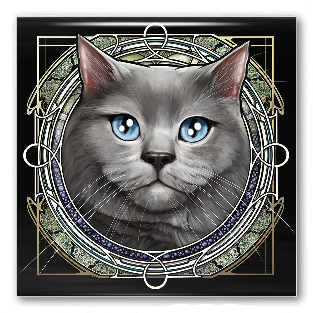 British Gray - Rose Window Ceramic Coaster