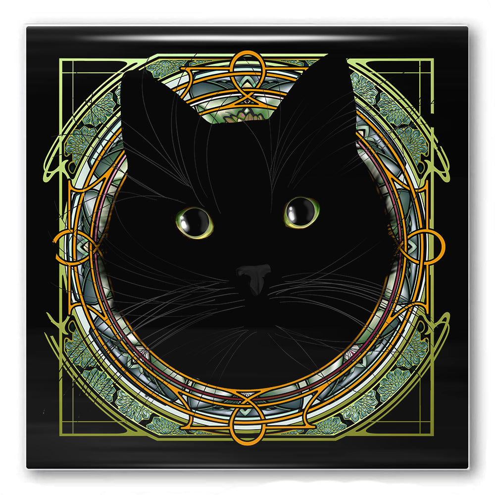 Black Void Dragoneyes - Rose Window Ceramic Coaster
