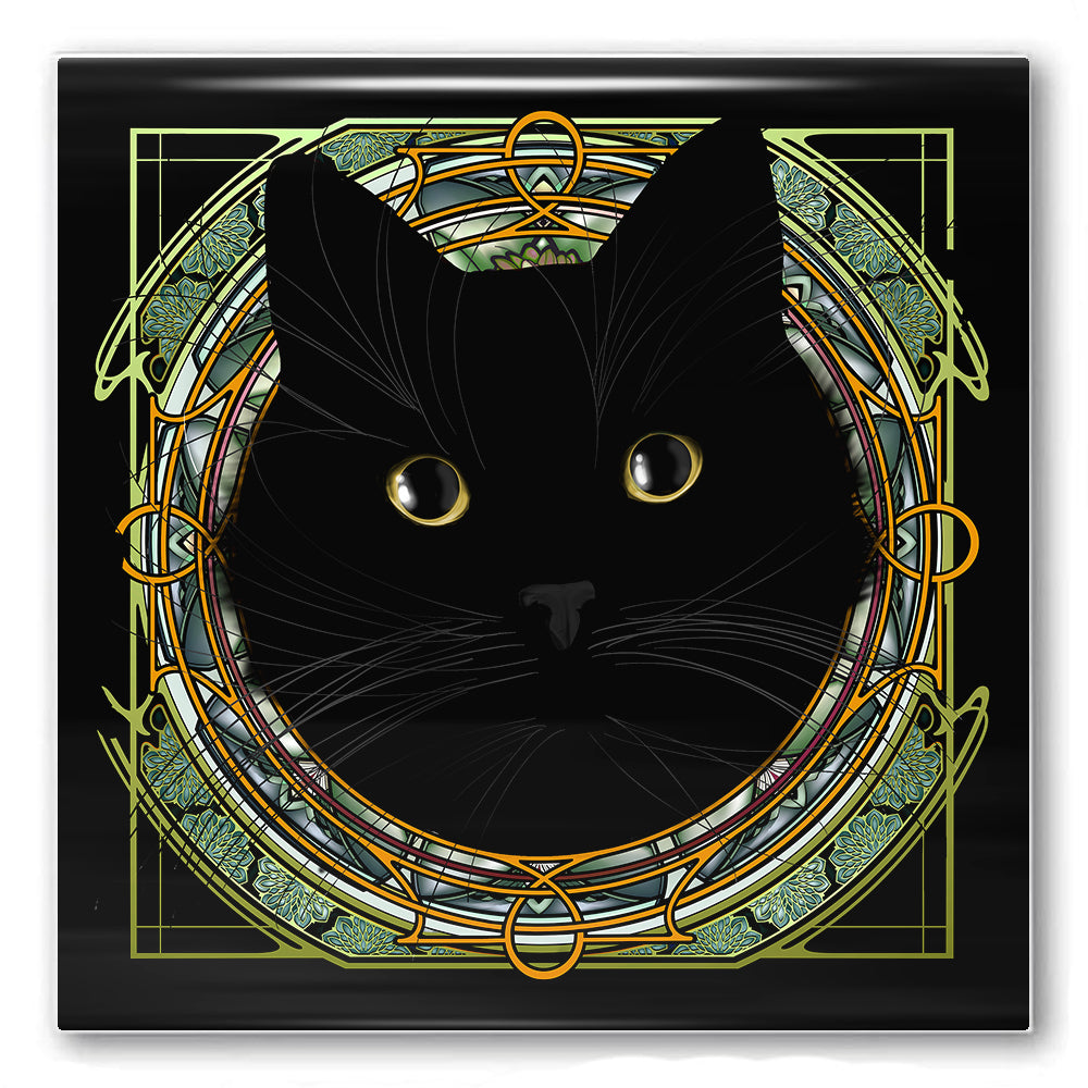 Black Void Dragoneyes - Rose Window Ceramic Coaster