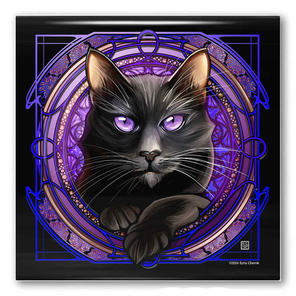 Black Witch - Rose Window Ceramic Coaster