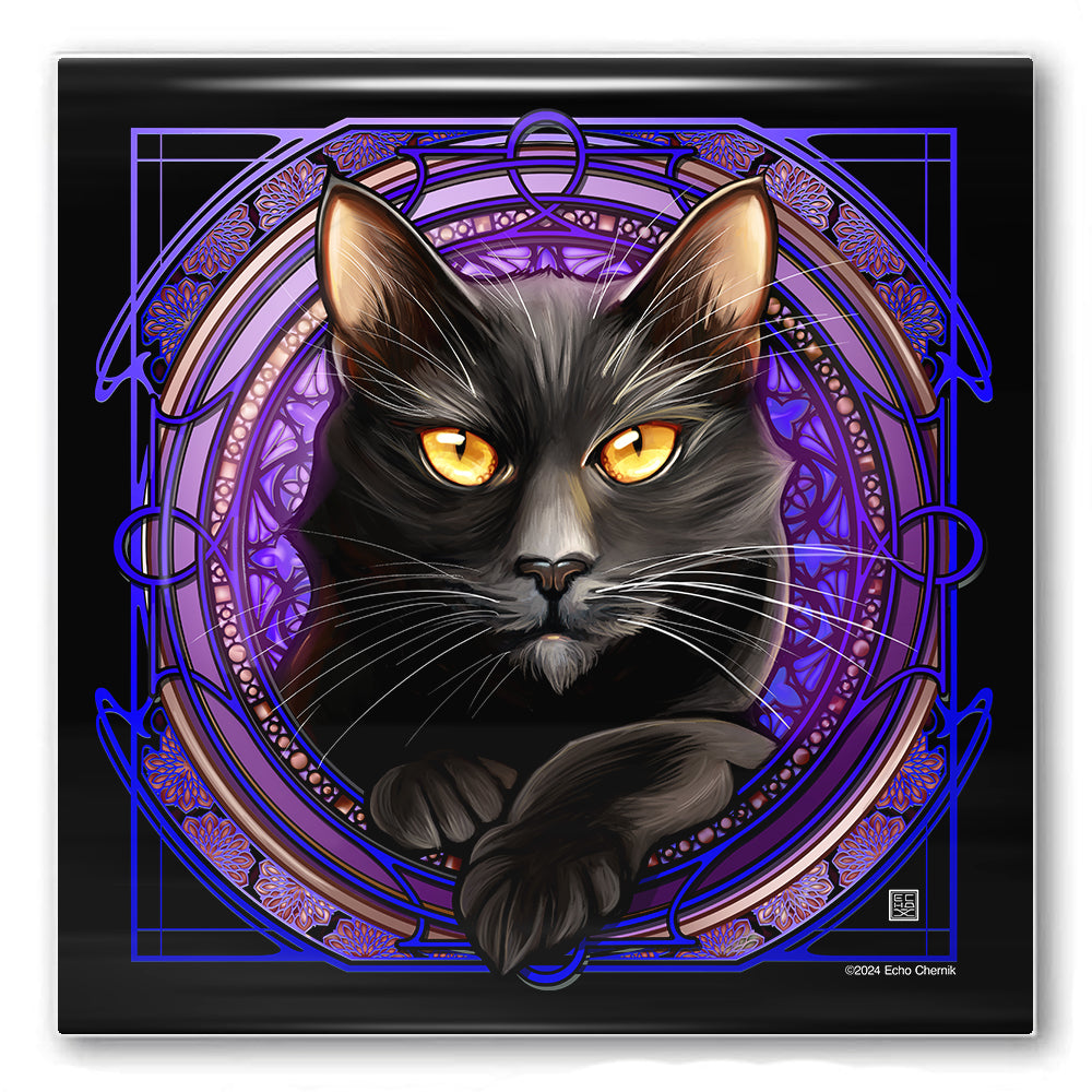 Black Witch - Rose Window Ceramic Coaster
