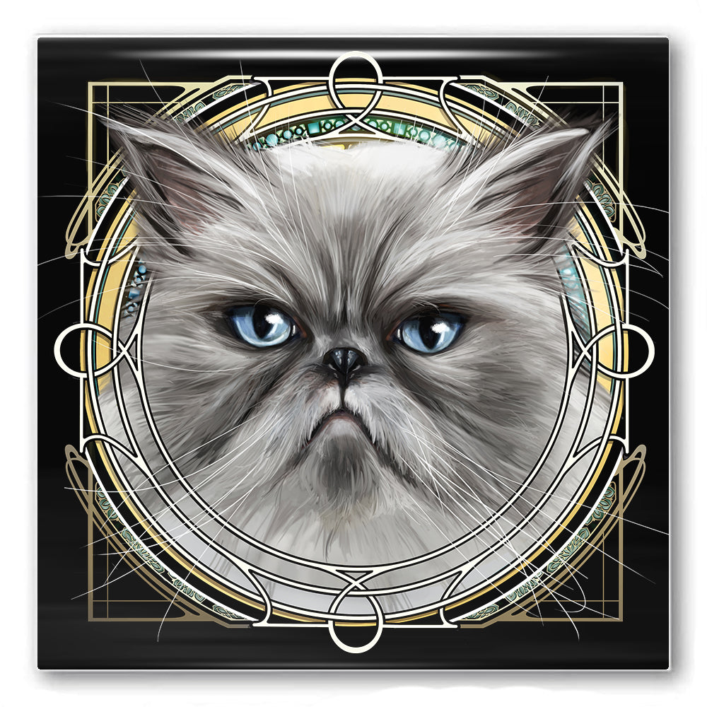 Persian Angry Gray - Rose Window Ceramic Coaster