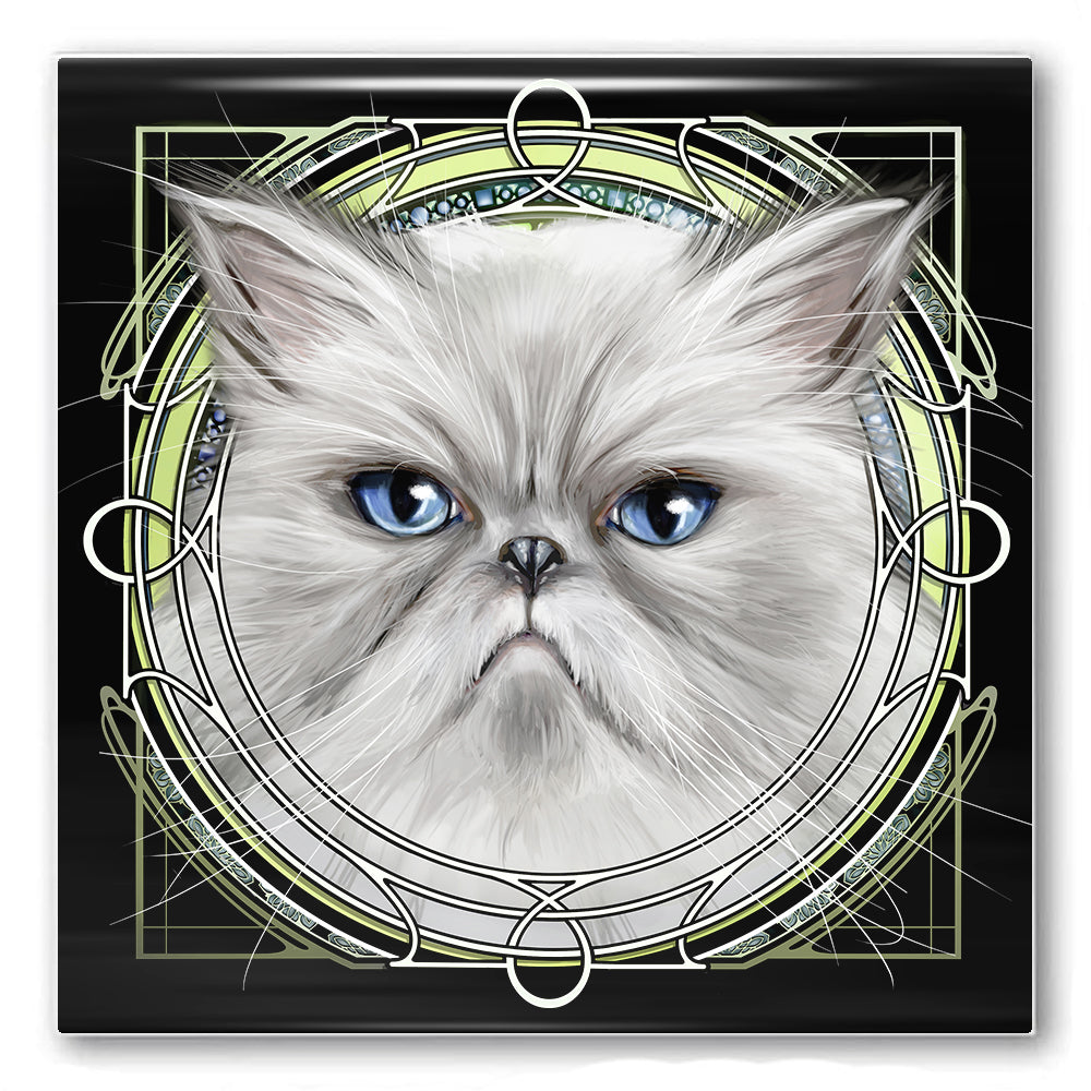 Persian Angry White - Rose Window Ceramic Coaster