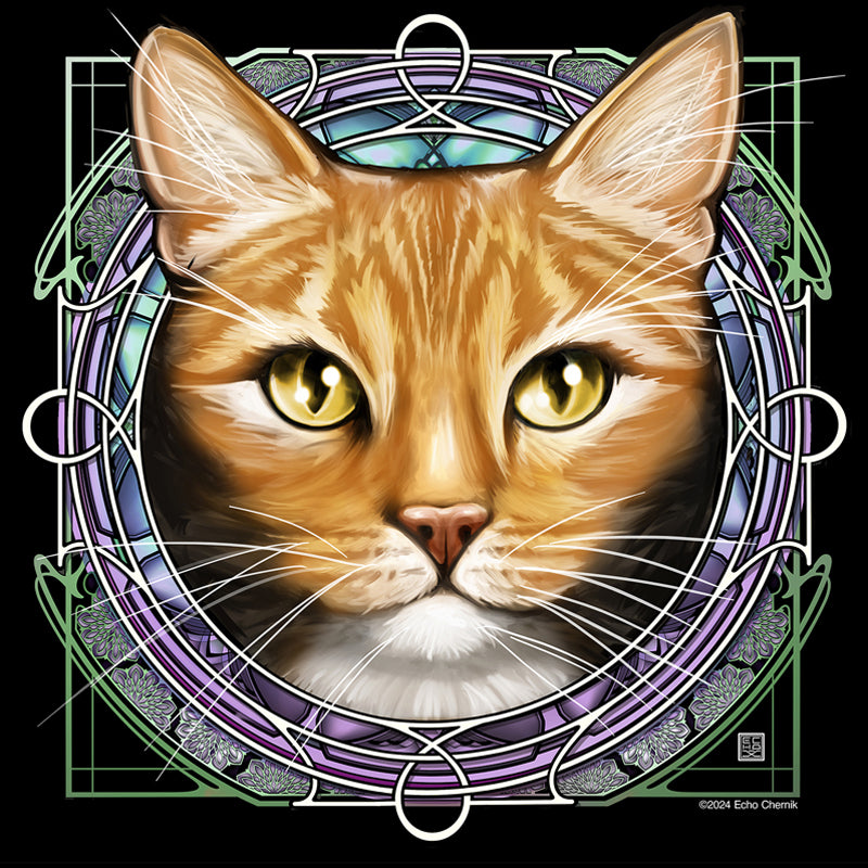 Orange Ginger Tabby - Rose Window Print