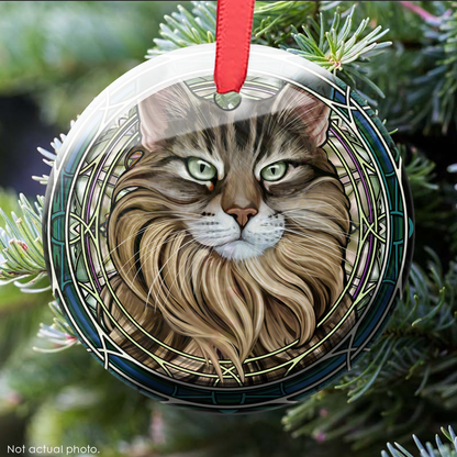 Norwegian Forest Brown Glass Ornament