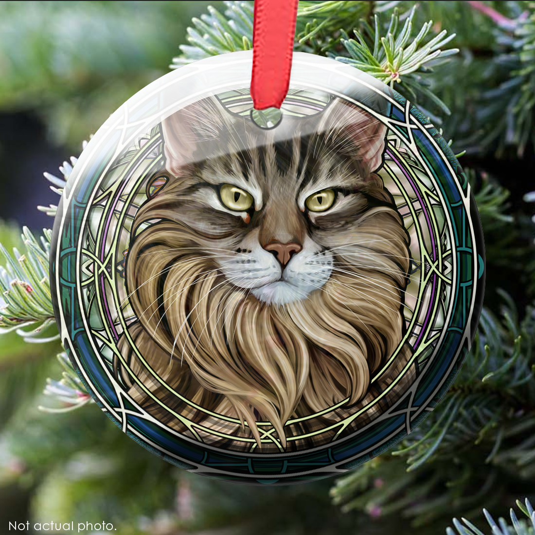 Norwegian Forest Brown Glass Ornament