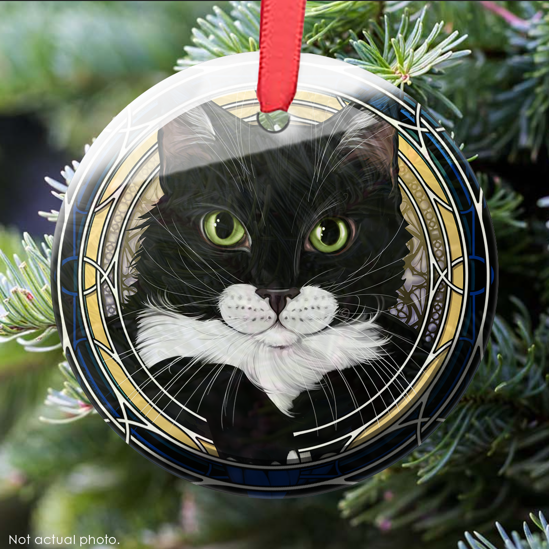 Tux White Muzzle Glass Ornament