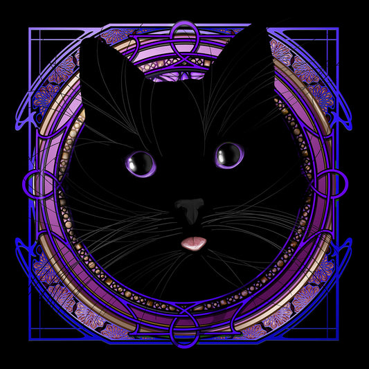 Void Kitten - Purple Rose Window Print