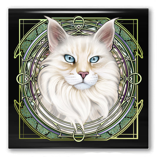 Lynxpoint Extra-Longhair - Rose Window Ceramic Coaster